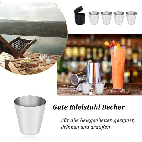 Lot tasses en acier - de,