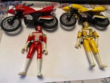 2 Figurines Turbo Rangers avec moto - Bandai 1989