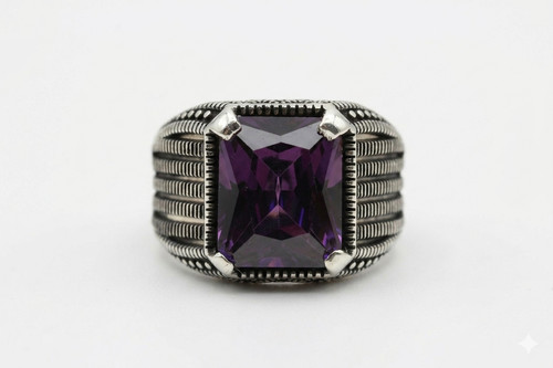 Bague homme améthyste - homme,