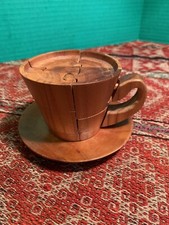 Wood Tea Cup And Saucer Puzzle