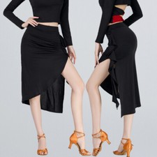 Femme Danse Latine Jupe Bal Enveloppant Salsa Tango Dos Séparé Ruche Performance