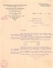 1919 SOCIETE FRANCAISE DU CUIR ARME A PARIS - M. PULVIN SOCIETE FRANCAISE DU