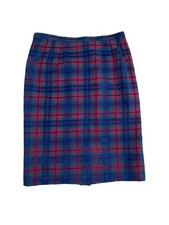 Yves Saint laurent  Vintage red green checkered wool skirt FW 1994  FR 42 US 10