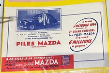 Buvard Pub Publicitaire Ancien PILES MAZDA