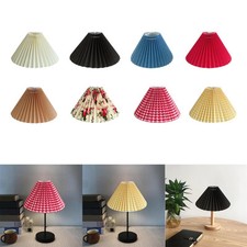 Abat-jour plissé rond E27 baril en tissu pour table hôtel chevet lampadaire
