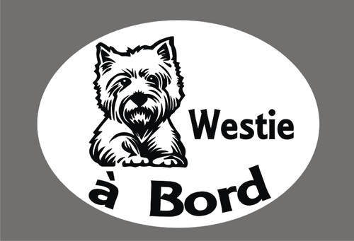 Sticker westie à bord - *, 1