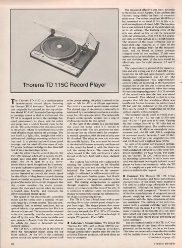 Thorens 115c turntable - td,