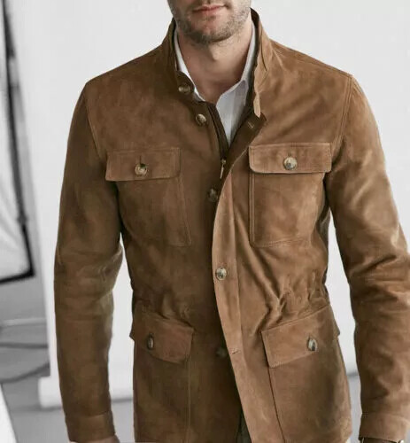 Manteau veste cuir suédé - veste,