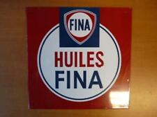 PB53 PLAQUE PUBLICITAIRE tolée age d'or Automobile : Huiles FINA 21cm x 21cm