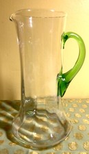 Pichet à eau ou à vin en verre soufflé, 0,50 l. Années 30-50 fait main