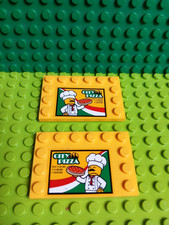 Lego . Plaques 6x4 Pour Camion Pizza. X2. (B1T3)