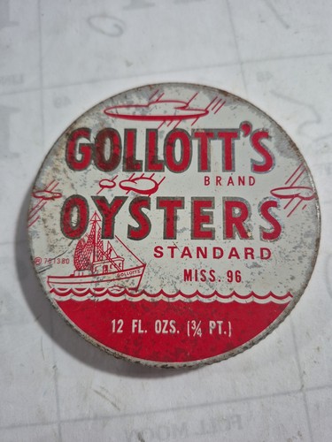 Vtg gollot oyster - gollot's, tin