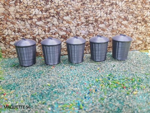 Lot poubelles grises - 1/43,