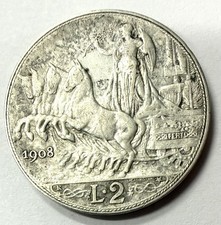 Pièce 2 Lire 1908 Italie