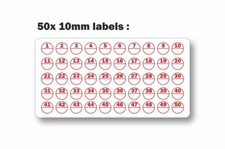 50 autocollant numéro rond