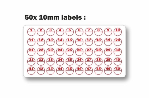 Autocollant numéro rond - 50,