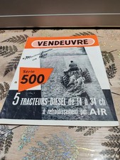 Rare brochure  PROSPECTUS TRACTEUR Vendeuvre Série 500 Années 50 Original 