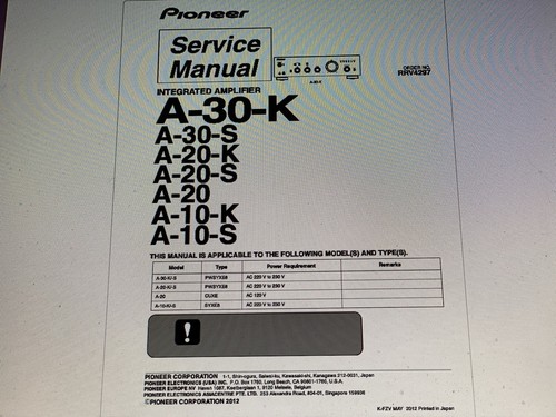 Pioneer service manual - a-30-k,