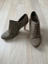 Bottines beige talon 8cm fermeture zip T37 Instinct de Mode (1512187)