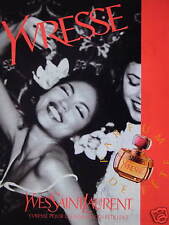 PUBLICITÉ 1996 PARFUM YVES SAINT LAURENT YVRESSE POUR LES FEMMES QUI PÉTILLENT