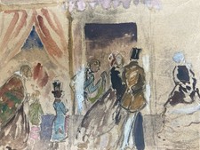 Peinture Femme étude Gouache