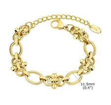 Bracelet acier doré à maille ovales chic - Bijoux des Lys