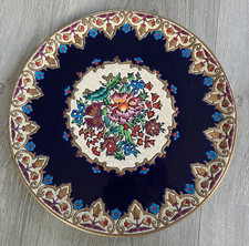 Ancien Plat Collection Faience Emaux de LONGWY décor Chevallier 34,5cm