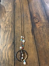 Long Necklace Blue, Red, White