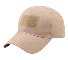 Casquette Beige avec velcro en façade
