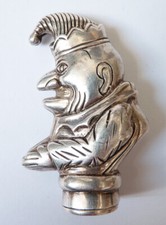 pyrogène boite  allumettes  argent vers 1900 Arlequin Pantin bouffon silver box