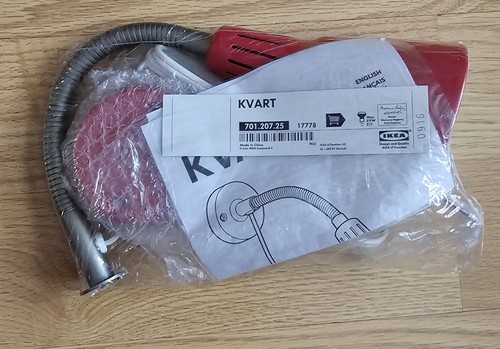 Ikea kvart red wall lamp - red,