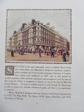 PUBLICITÉ ANCIENNE VERS 1930 MARSHALL & SNELGROVE  OXFORD STREET LONDON 