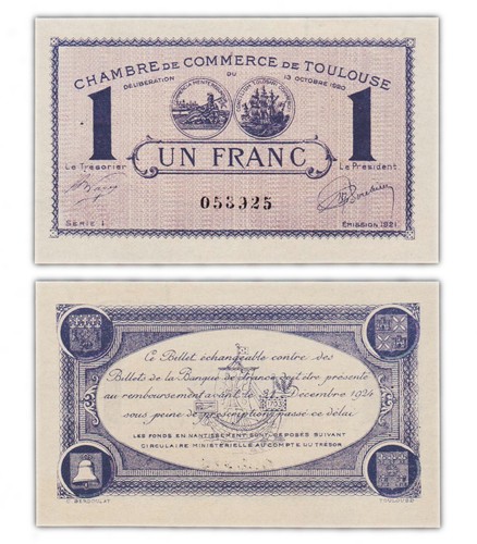 Franc 1920 toulouse france - 1920, /