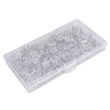 200 PièCes Punaises en Forme D'éToile en Plastique Transparent avec BoîTe e7380