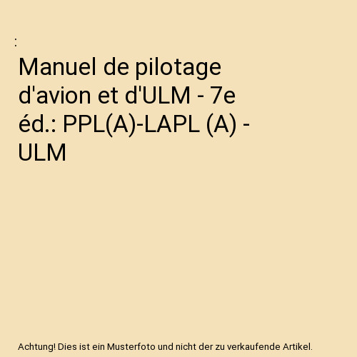 Manuel pilotage avion - manuel, et