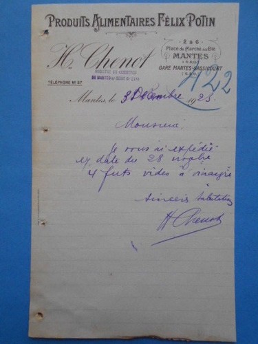 Lettre ancienne chenot - ancienne, h.