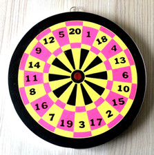 Ancienne Cible fléchettes 23cm en Bois Wooden Dartboard Dartscheibe aus Holz