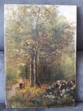 Tableau ancien XIXème Ecole Barbizon Huile Sur Toile