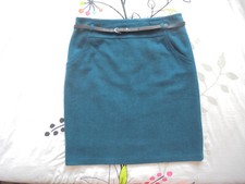 Jupe droite  48 % laine bleu