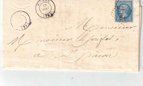 Timbre 14a sur lettre - , cachet