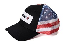 CNH, Casquette CASE IH noir avec arrière en maille drapeau américain, échelle...