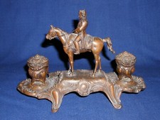 NAPOLEON 1er A CHEVAL-19° SIECLE - ANCIEN ENCRIER EN REGULE-FONDEUR " A-BOSSU "