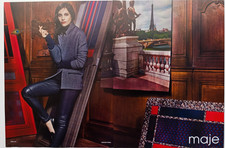 Women Fashion High heels Handbag Shoes Long Leg Print Ad MAJE  .