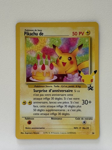 Carte pikachu anniversaire - pikachu,