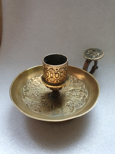 Beau bougeoir bronze main - bougeoir,