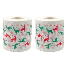  2 rouleaux de toilette de toilettes jetables de Noël jetable Noton de vacances