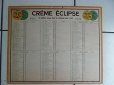 CALENDRIER   PUBLICITAIRE CREME ECLIPSE   1931  (  CIRAGE ) 34  X  42  CM  