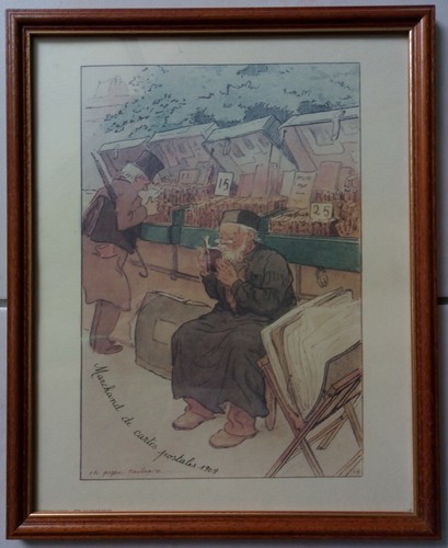 Tableau lithographie marchand - tableau,