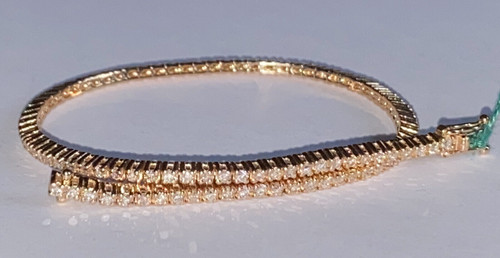 Bracelet tennis or rose - or,