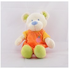 Doudou ours salopette orange